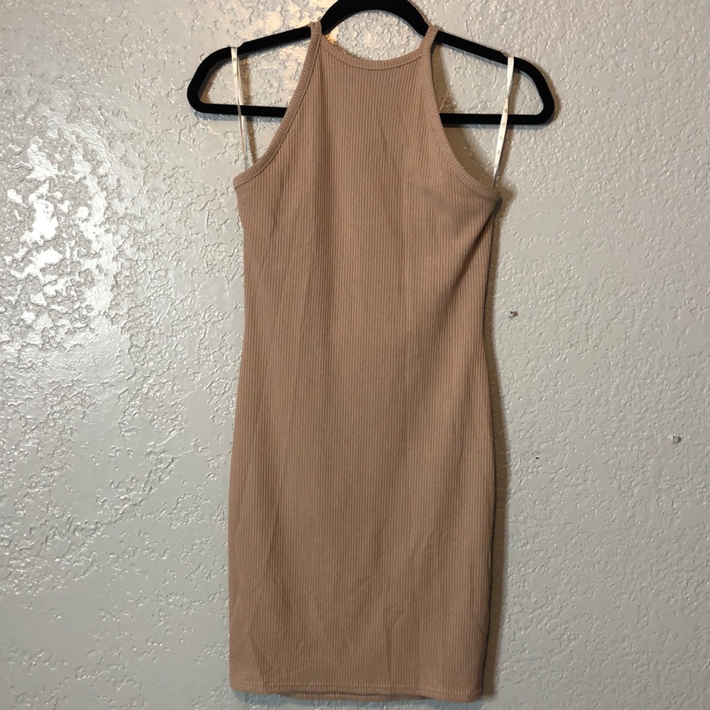 Missguided Bodycon Tan Dress Size 6 Excellent Conditions